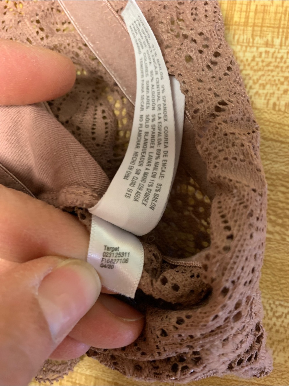 Auden Lightly Lined Racerback Bralette - Dusty Rose Lace - Picture 6 of 10